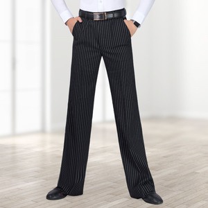 丹宝罗男士竖条纹舞蹈裤跳舞裤直筒舞裤摩登舞裤广场裤长裤练功裤