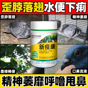 汉诺威鸽药新疫康片赛鸽新城疫腺病毒沙门氏歪头脖绿便鸽子药大全