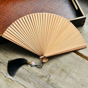 80201人付款天猫中国风灰色蜻蜓纯色素色真丝竹扇夏季日式折扇子折叠