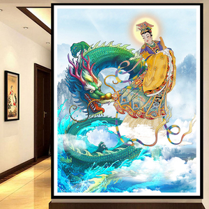 钻石画客厅新款贴钻十字绣古典人物海神妈祖龙王砖石秀天上圣母像