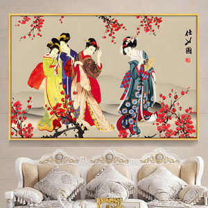 仕女图十字绣2022新款线绣客厅四大美女名画自己绣手工小件古娟布