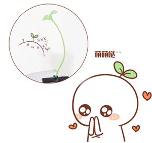 00娇1122娇淘宝直播间道具搞笑小发卡头上长草豆芽头顶发卡卖萌神器