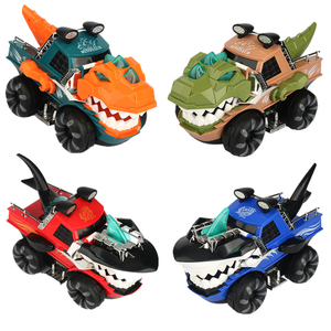 新品电动恐龙工程车万向行走音乐灯光霸王龙鲨鱼模型战车儿童玩具