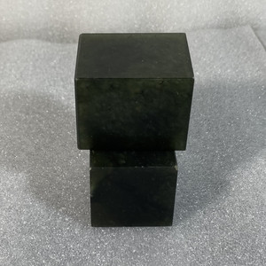 寿山石老挝石丹东墨绿冻石印章学生练习章料金石篆刻送礼 4x4x5cm