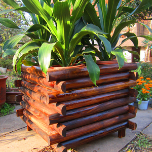 户外铁树花盆种树室外正方形特大号防腐木头花箱大型家用庭院室内