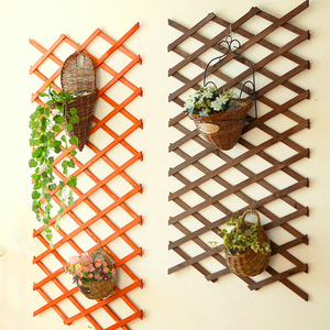 实木网格客厅挂墙花架壁挂墙上装饰阳台墙壁绿萝悬挂式植物花盆架