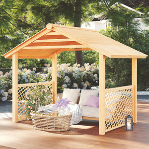 别墅庭院凉亭户外防腐木遮阳棚雨棚室外花园实木帐篷民宿小院亭子
