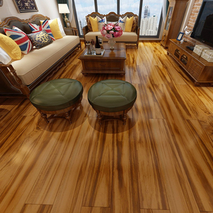 九图 进口虎斑木原木纯实木地板高档大板 免龙骨锁扣地暖厂家直销