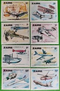 扎伊尔邮票1978年 飞机发展史   8全新