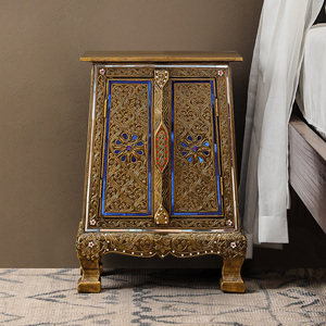 东南亚风格实木床头柜泰式复古会所卧室床边柜小型家具储物柜子