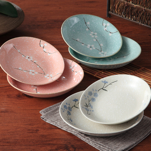 雪花瓷日式陶瓷盘子套装餐具韩式创意和风深菜盘饭盘汤盘菜碟餐盘