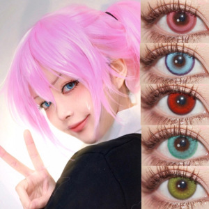 cupid新品cosplay显色美瞳大直径年抛海梦粉蓝绿红金隐形眼镜jw