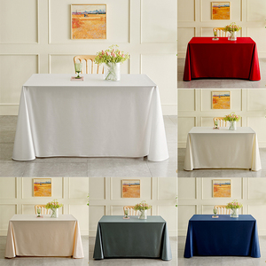 会议桌桌布定制室长方形纯色轻奢高级感白色ins风台布甜品台布置