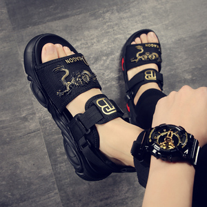 木林森艾诚专卖店天猫包头运动凉鞋男款沙滩夏季外穿网面透气防滑软