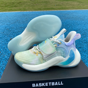 安踏水花二代3篮球鞋男2022新款网面魔术贴汤普森耐磨低帮kt战靴