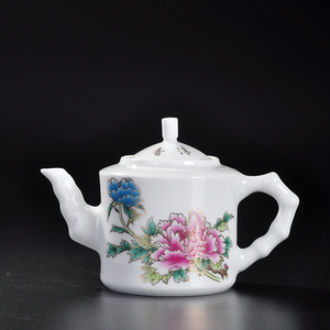 景德镇陶瓷茶壶粉彩瓷器泡茶器功夫茶具套装釉上彩侧把壶单壶水壶