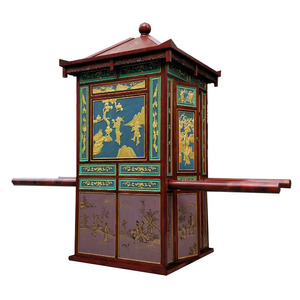 实木仿古婚庆花轿喜轿 古代中式婚礼抬花轿影视道具官轿出租定制