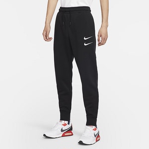 nike swoosh 耐克双钩解构运动休闲收脚束腿加绒长裤 dd5074-010