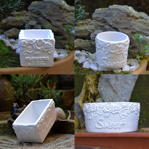 水泥模具硅胶自制陶艺diy底部灌浆模型创意养花植物花盆硅胶磨具