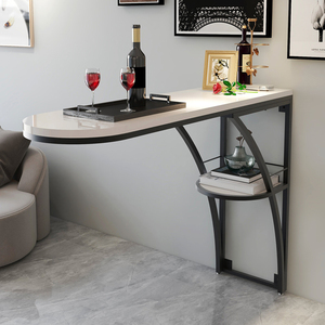 简欧客厅隔断小吧台餐桌一体家用 小户型吧台隔断l型靠墙玄关吧台