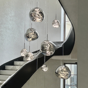 楼梯吊灯 北欧复式楼loft公寓客厅灯 创意个性设计师别墅餐厅灯具