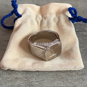 (国内现货)lv路易威登 银色monogram 老花印章 合金 男士戒指