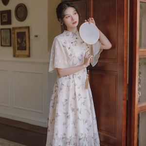改良旗袍碎花连衣裙夏装新款年轻款少女新中式汉元素国风裙子日常