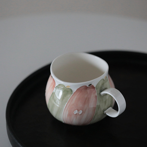 窝哩 以拟手作苹果大肚子马克杯250毫升景德镇陶瓷小众设计师杯子