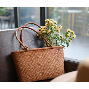 日本手工艺 野葡萄藤包手提篮 单肩手提包 手工编织 日常好物