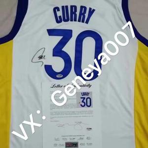 篮球球星勇士队库里curry亲笔签名psa认证签名球衣30号篮球服现货