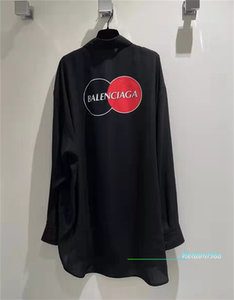 balenciaga/巴黎世家22黑色万事达字母logo刺绣衬衫男衬衣女外套
