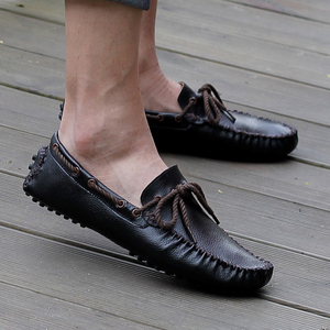 豆豆鞋男韩版潮流男士休闲鞋2022夏季新款懒人鞋真皮高档乐福鞋男