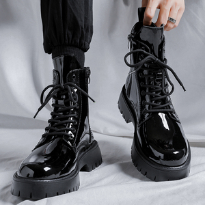 马丁靴男高帮英伦风机车长筒鞋子工装皮靴秋冬季厚底中帮皮鞋男士