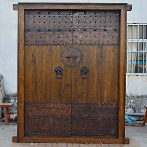 仿古木门庭院中式大门实木农村别墅双对开门老式自建房围墙进户门