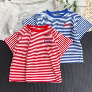 韩国单 夏季 海军风儿童条纹短袖T恤 弹力舒适棉质圆领男女童上衣