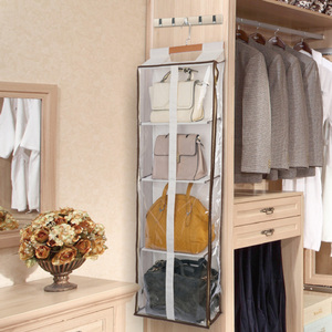 墙挂式包包收纳袋挂袋家用门后挂包神器衣柜全封闭防尘透明包柜子