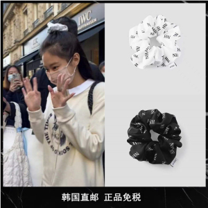 韩国正品代购nieeh2022新款发圈jennie金智妮同款品牌字母大肠圈