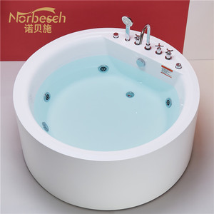 圆形浴缸家用独立式按摩冲浪双人情趣恒温彩色酒店浴盆1.2 -1.5米