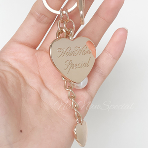 NanNanS原创设计 可爱心五金色珍珠包挂件挂饰车钥匙链扣精致少女