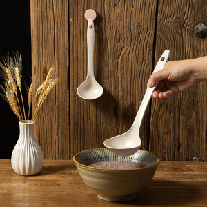 ins风创意稻谷壳勺子家用大号盛汤汤勺 可爱长柄儿童调羹勺子饭勺