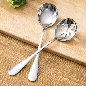 不锈钢勺子304食品级家用长手柄漏勺厨房用品捞勺捞面勺子火锅勺