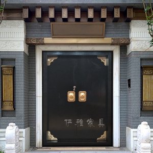 实木别墅大门庭院门中式大门双开古典大门徽派仿古大门进户门定做