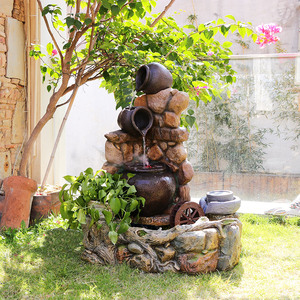 假山流水喷泉花园庭院户外鱼池造景院子阳台装饰景观创意水景摆件