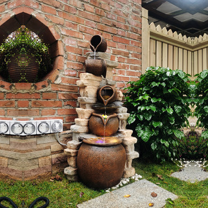 假山喷泉花园庭院阳台鱼池造景室内客厅装饰创意流水陶罐景观摆件