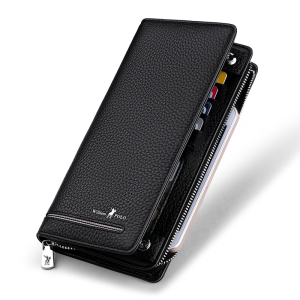 英皇保罗polo男士钱包男长款牛皮商务简约拉链钱夹手拿包驾驶证包