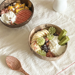 仿佛置身在三亚的椰子碗 带勺创意减脂酸奶沙拉水果韩式复古ins风