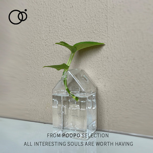 创意玻璃小房子透明玻璃瓶水培水生植物花瓶容器瓶子器皿摆件