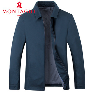 montagut/梦特娇2019新款夹克男装翻领茄克中年都市休闲装1111478