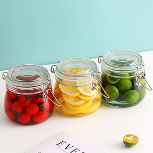 拜杰玻璃储物罐3只装家用水果罐头瓶500ml蜜蜂瓶果酱密封收纳罐