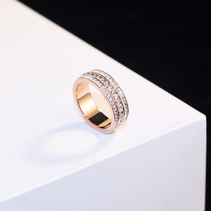 韩国新款宽版装饰品个性网红闺蜜女戒指时尚个性钛钢不掉色指环圈